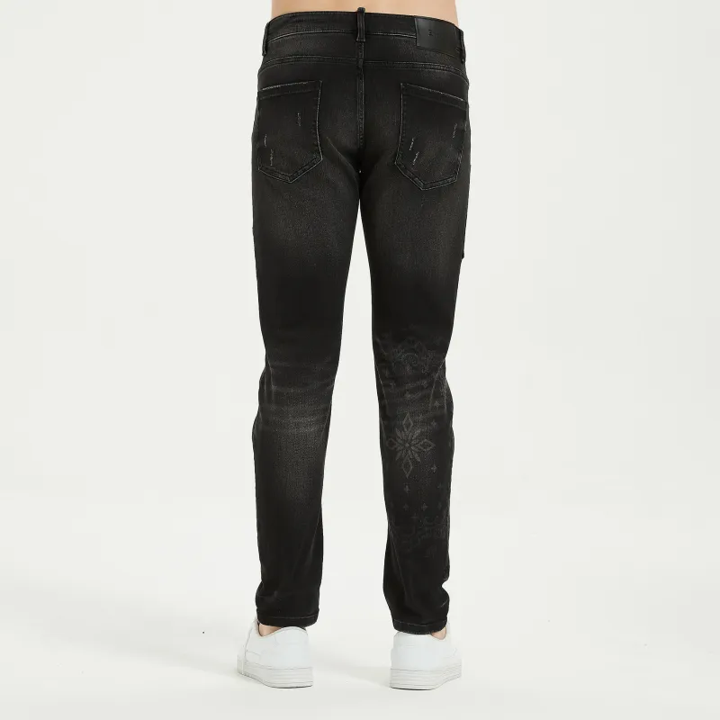 LIUREGALI Jeans Men Black-4