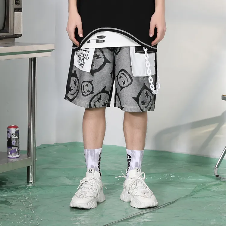 GENANX Loose Fit Shorts Unisex Gray-2