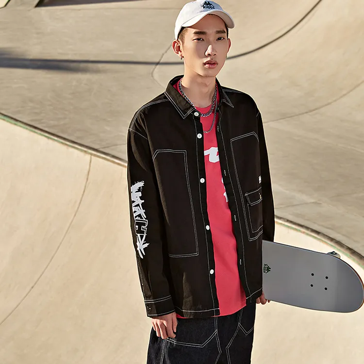 Kappa Denim Jacket Winter And Fall Men's Black-2