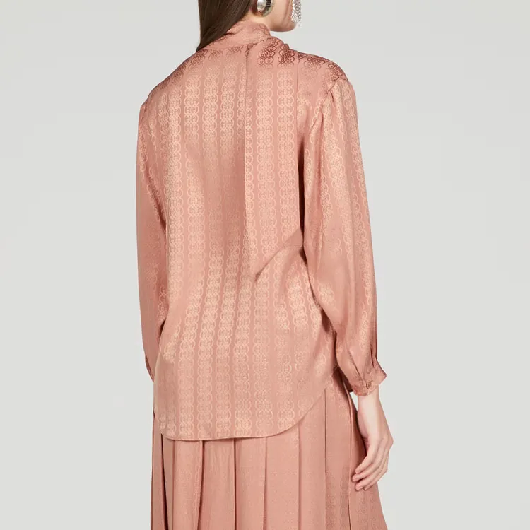 GUCCI Monogrammed Necktie Blouse-3