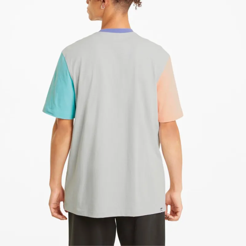 PUMA Set in Sleeve T Shirt Men's Gray-4