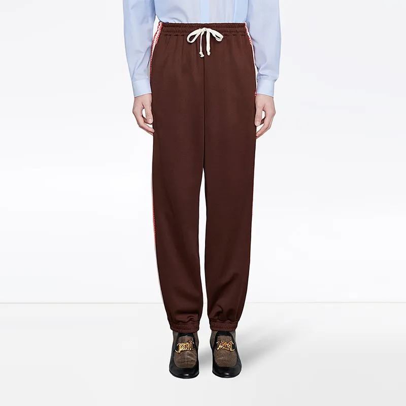 GUCCI Knitted Sports Pants Men's Brown-3