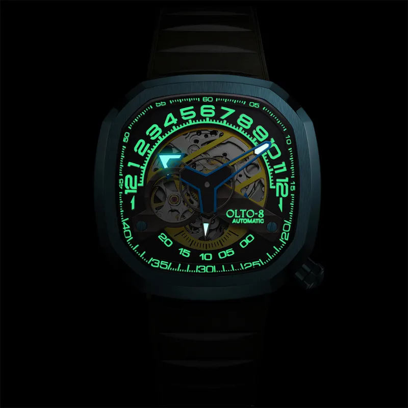 OLTO 8 Automatic Mechanical Movement Blue Dial Men's Watches-3