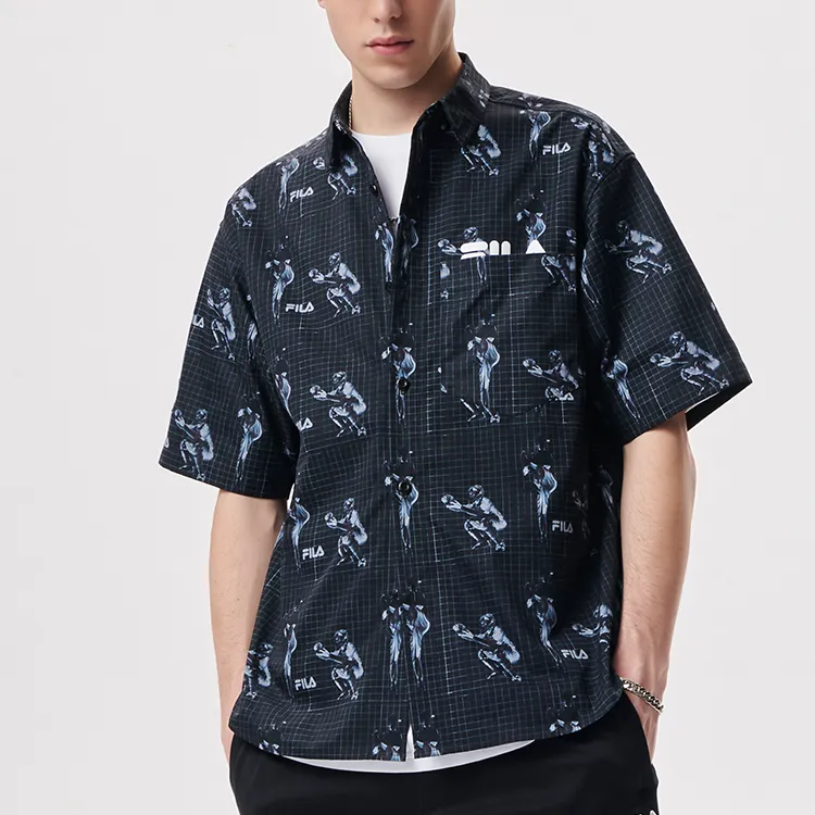 FILA FUSION Shirt Men's Active Sports Black-2