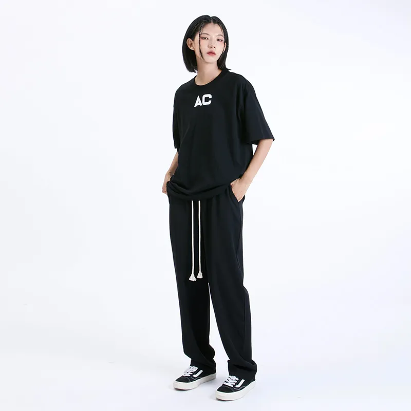 A Chock Casual Pants Unisex Black-3