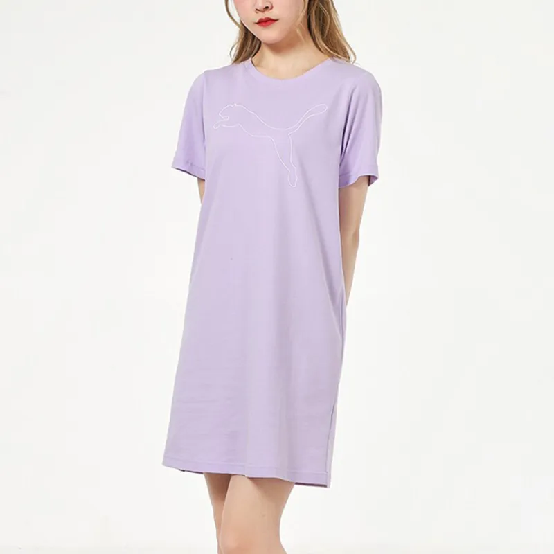 PUMA Short Sleeved Dresses Women's Purple-2