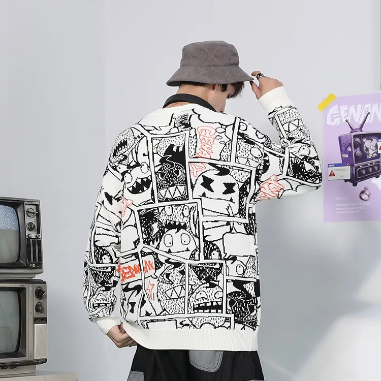 GENANX Sweaters Unisex White-3
