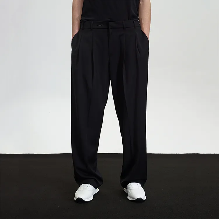 Unawares. Straight Casual Pants Unisex Black-2