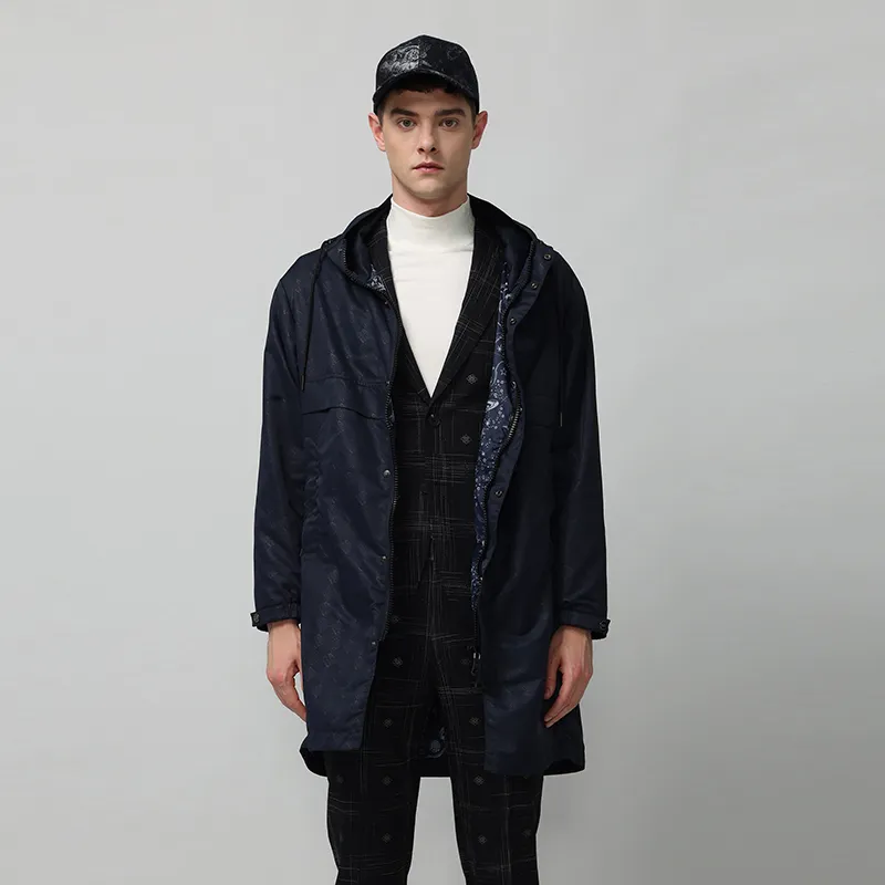 RARE Trench Coats Men Navy Blue-3