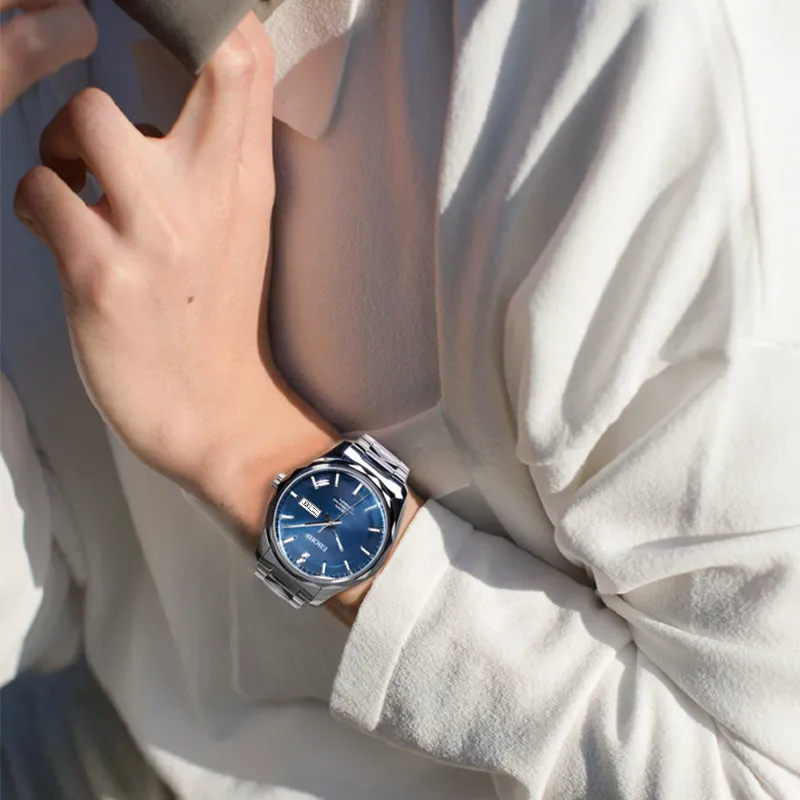 EBOHR EBOHR Master Collection Mechanical Movement Stainless Steel Strap Watch Men's Watches Blue Dial-3