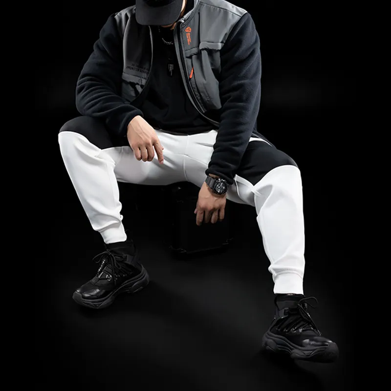 Monster Guardians Loose Fit Jacket Men's Black Gray Patchwork-2