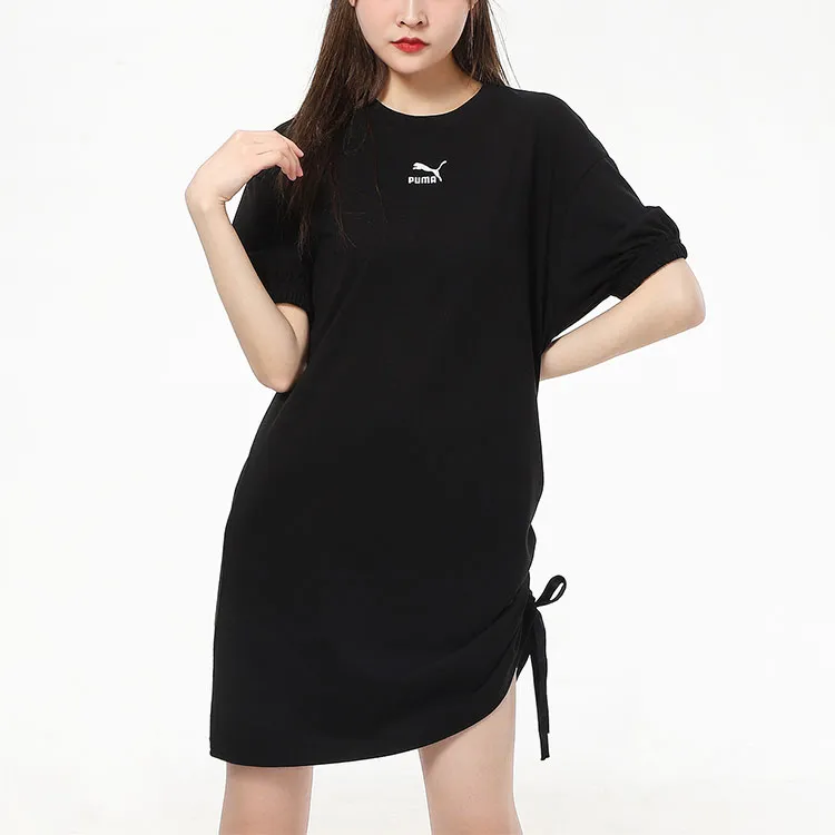 PUMA Short Sleeved Dresses Women's Black-1