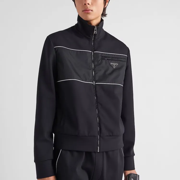 PRADA Logo Plaque Zip-Up Jacket-3