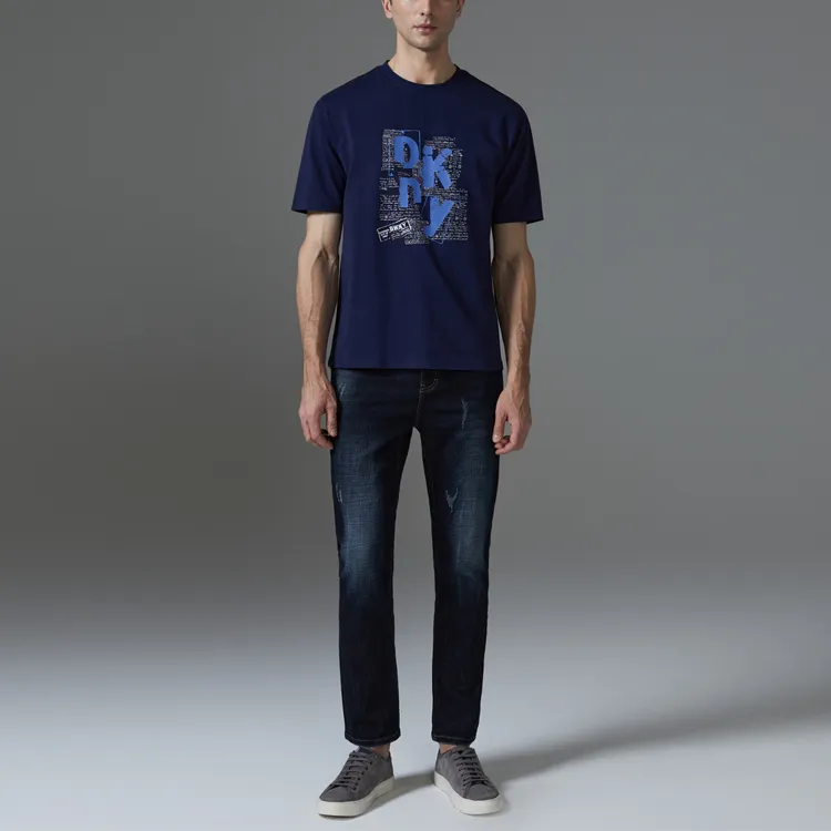 DKNY T-Shirts Men Navy Blue-2