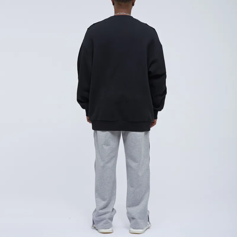 FANBIOU FW21 Crew Neck Loose Fit Sweatshirt Unisex Black-6