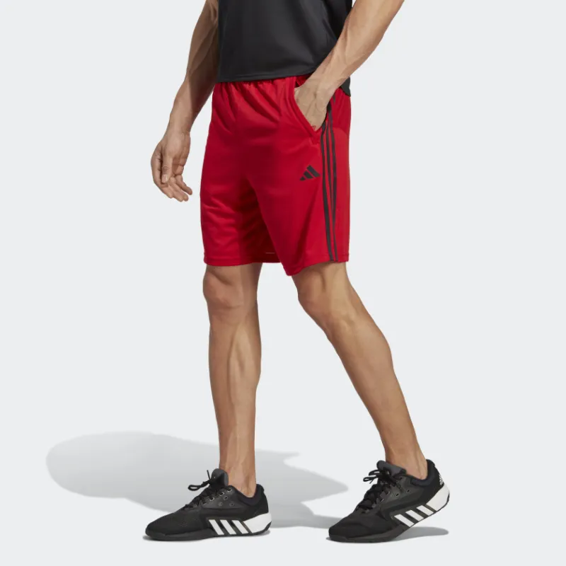 Adidas Train Essentials PiquÉ 3 Stripes Training Shorts Casual Shorts Men's Scarlet-2