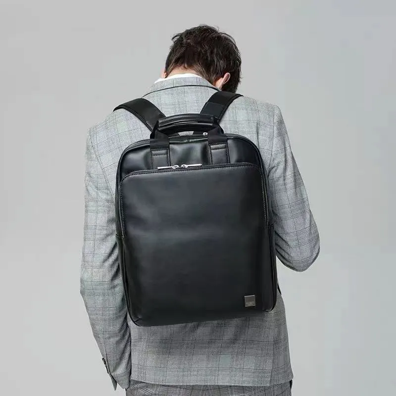 KNOMO Genuine Leather Commute Bag Portable Backpack Regular Unisex Black-2