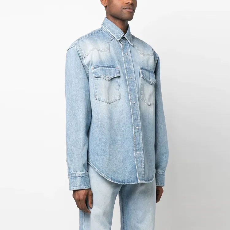 Vetements Shirts Men Light Blue-3