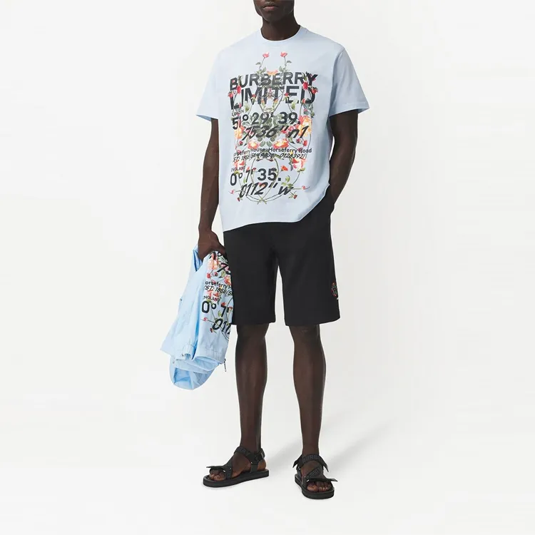 Burberry T Shirt Unisex Light Blue-3