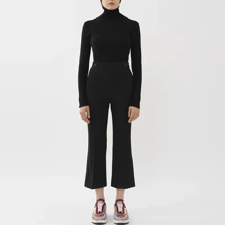 Chloé Cropped Flared Trousers-1