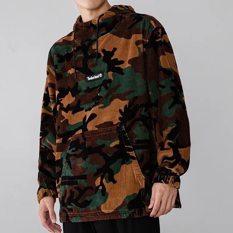 Timberland Mens Camouflage Corduroy Pullover Hoodie Camo-4