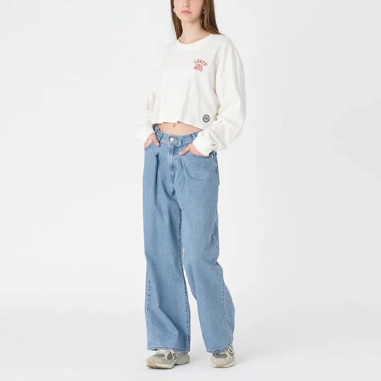 Levis Crop Tops Women's White-3
