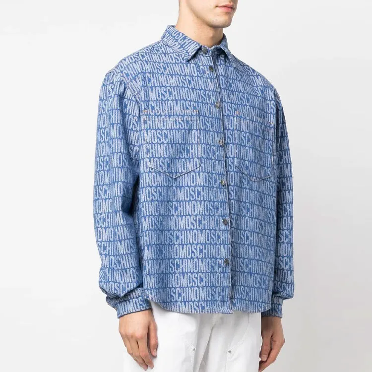 MOSCHINO Shirts Men Indigo-3
