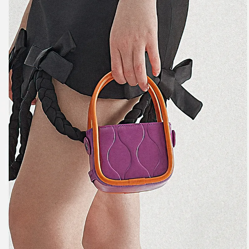 STAR TOWN Cow Leather Shoulder Bag, Crossbody Bag, Handbag Mini Women's Grape Purple/Lemon/Buckwheat-2