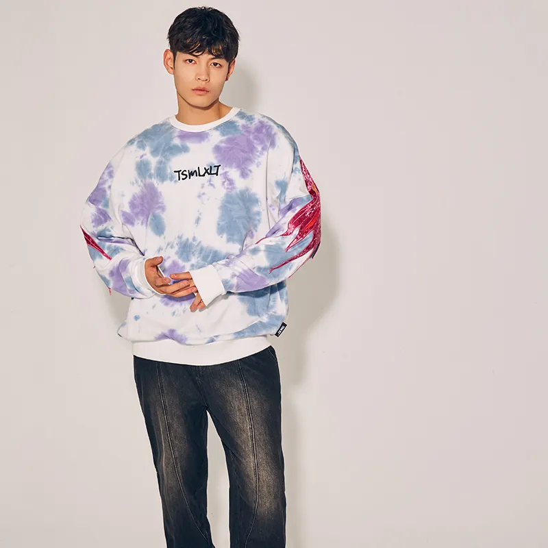 TSMLXLT Sweatshirts Unisex Blue Tie-Dye-3