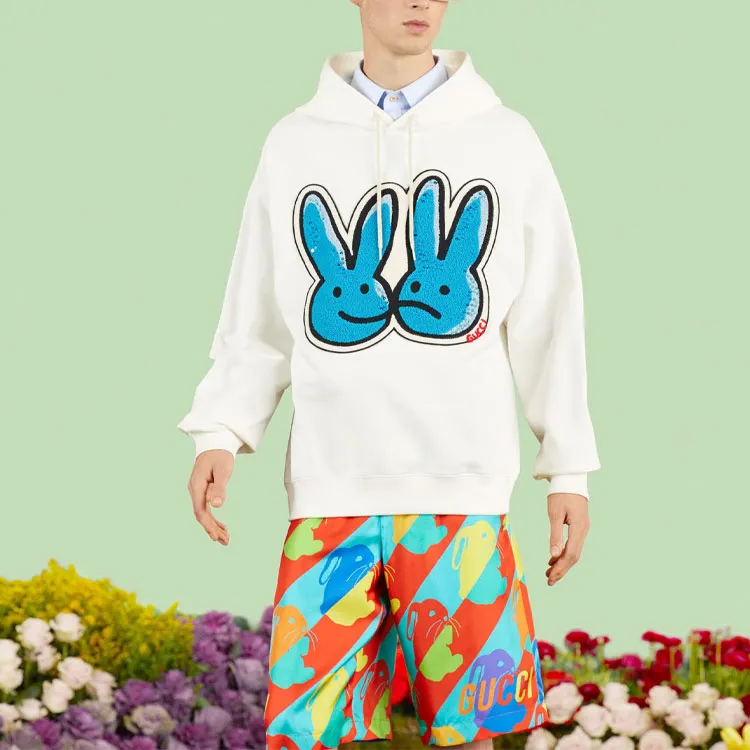 GUCCI Bunny print Cotton Jersey Sweatshirt-3