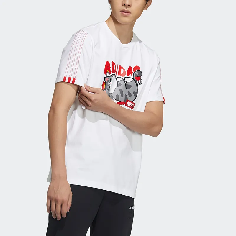 Adidas Neo x WUHUANGWANSHUI LIANMINGKUAN T-Shirt Men's White-4
