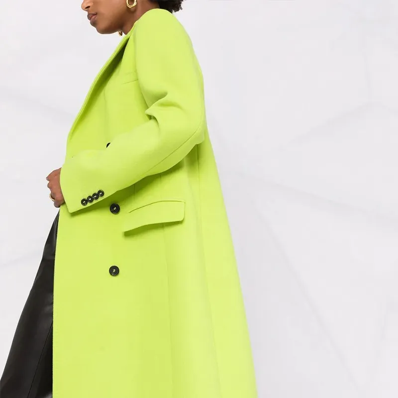 MSGM Coats Women's Green Yellow-1
