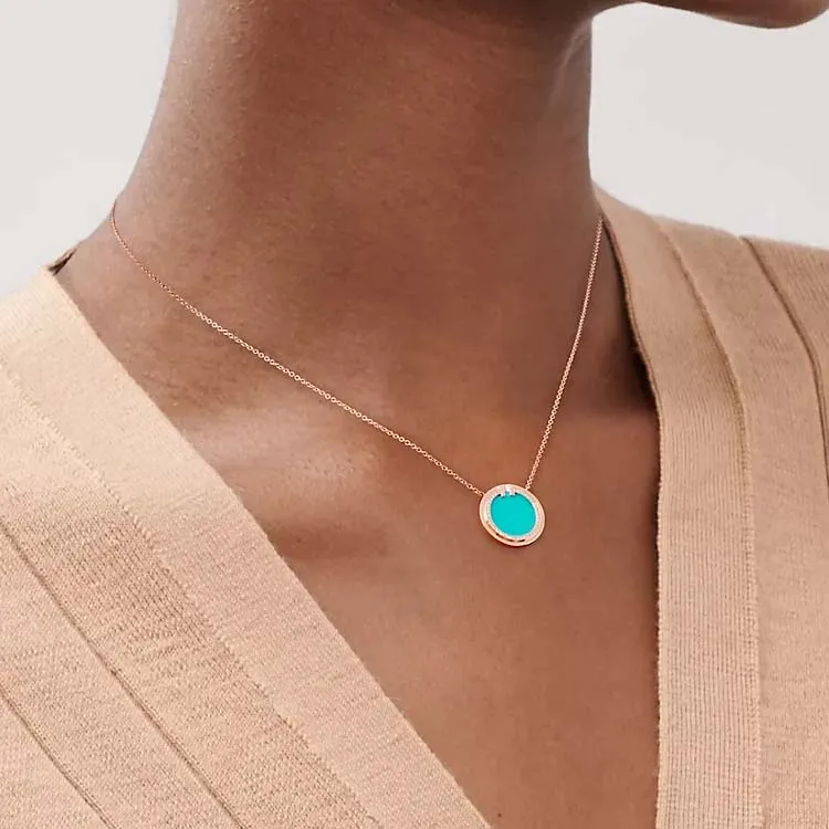 TIFFANY & CO. T 18K Rose Gold Necklaces Women's-2