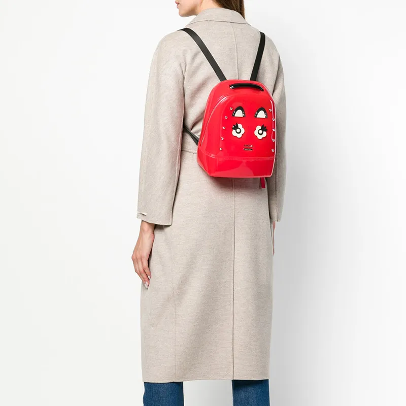 Furla Candy Rubber Jelly Bag Backpack Regular Women's Red-2