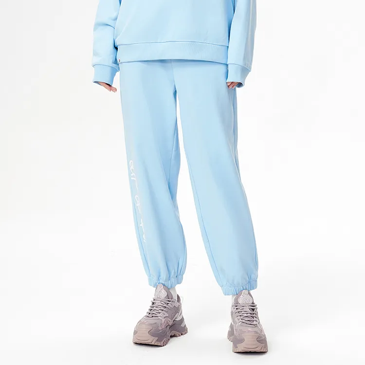 FILA FUSION Knitted Sweatpants Women's Narcissus Blue-3