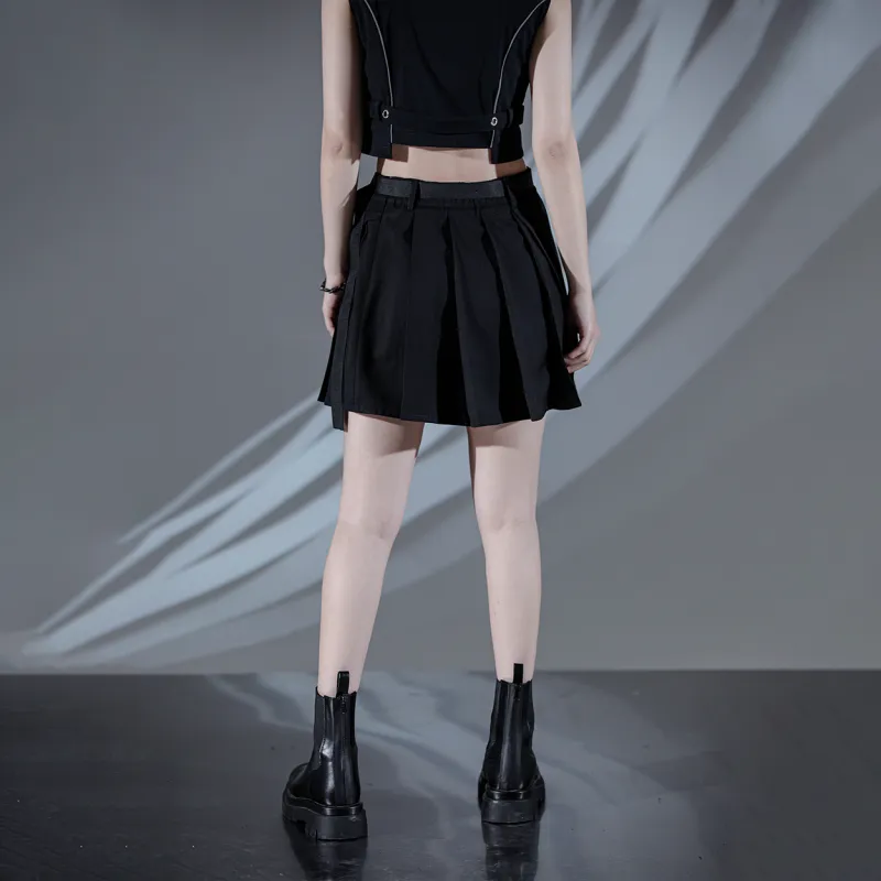 ENSHADOWER Casual Short Skirts Women's Black-2