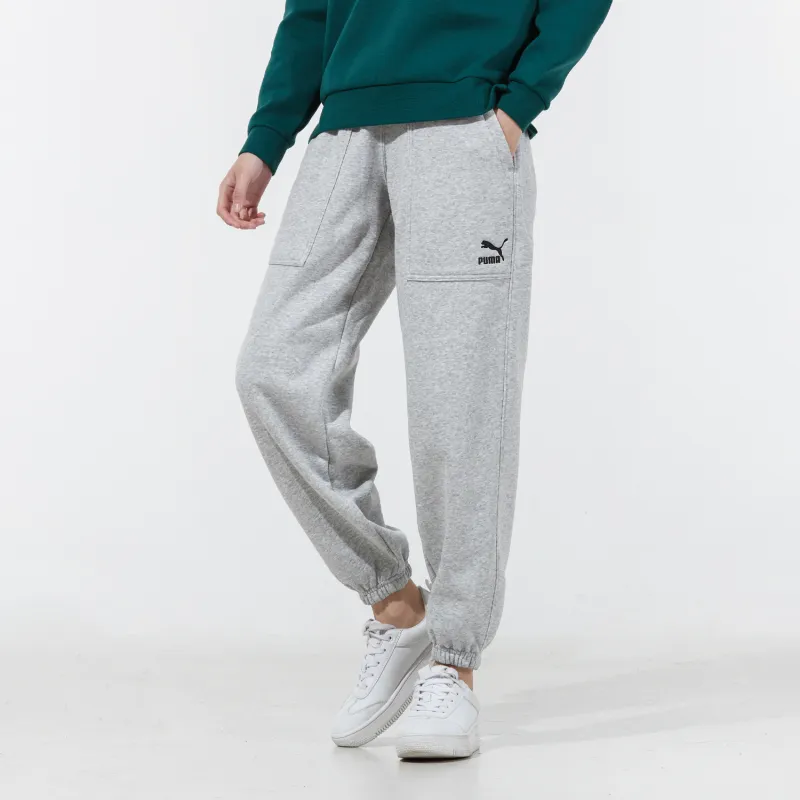 PUMA Knitted Sweatpants Women's Gray-4