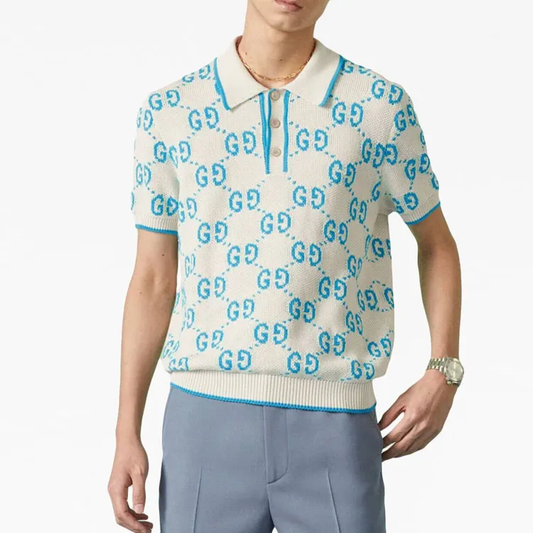 GUCCI SS23 Polo Shirt Men's Blue White-2