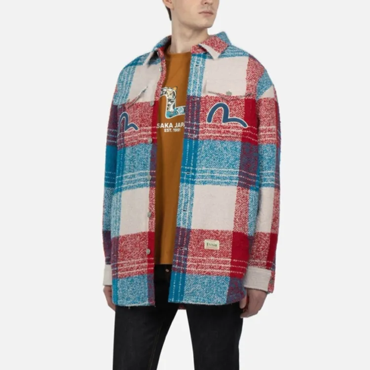 EVISU Shirts Men Red Plaid-2