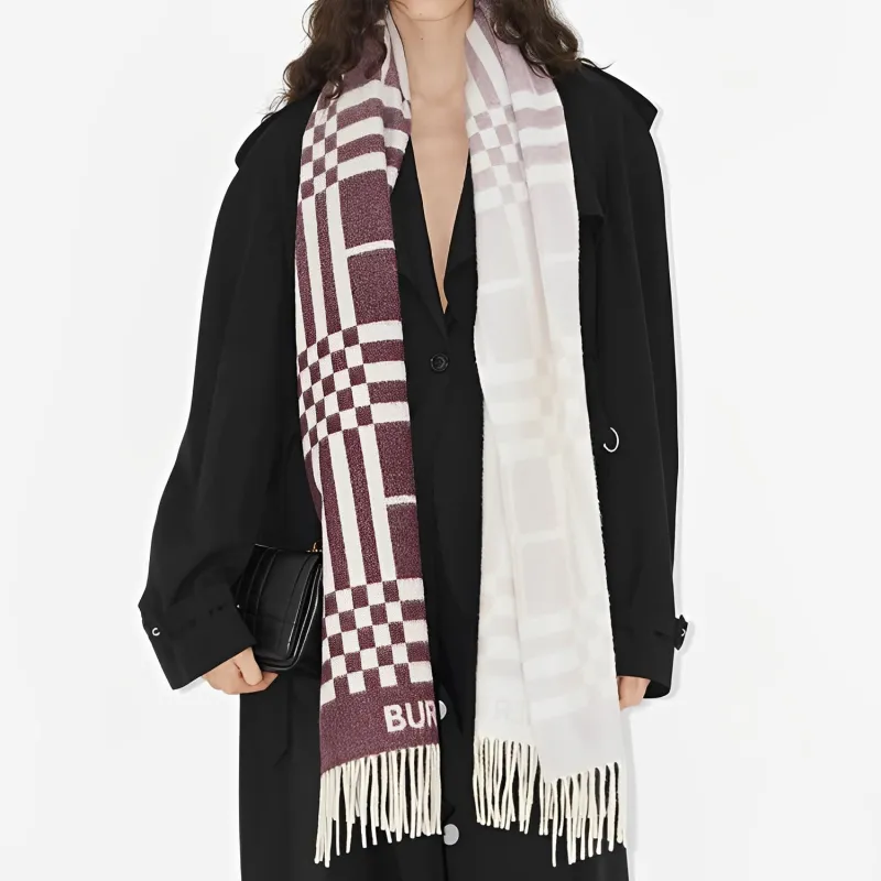 Burberry Knit Scarves Women's Light Pink Red-1