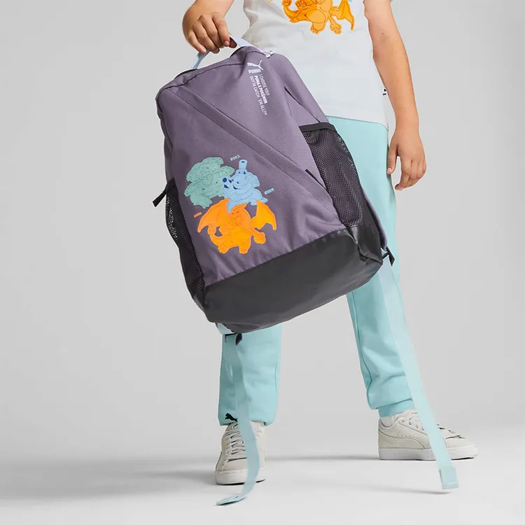 PUMA POKEMON Pokémon Collaboration Fabric Backpack Regular Men's Charcoal Purple-3