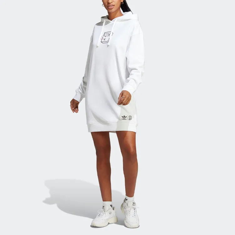 Adidas Long Sleeved Dresses Women's White-3