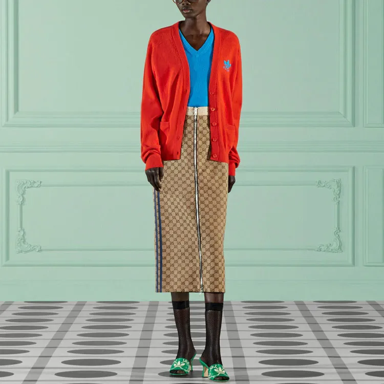 GUCCI x Adidas Originals SS23 Casual Long Skirts Women's Ebony-1