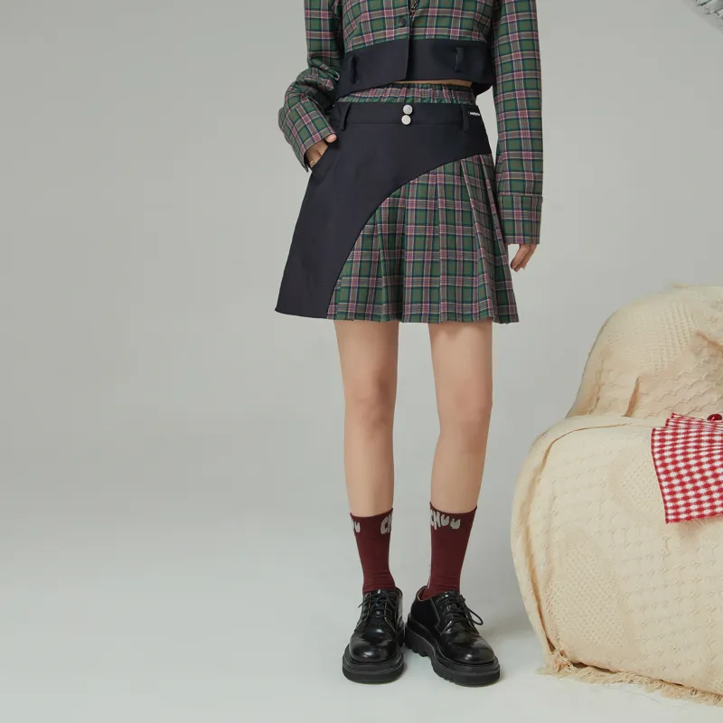 CHUU Casual Short Skirts Women's Navy Blue-2