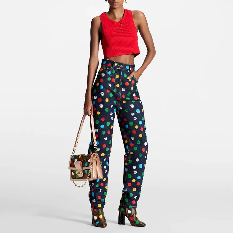 LOUIS VUITTON Louis Vuitton X Yayoi Kusama Jeans Women's Blue-1