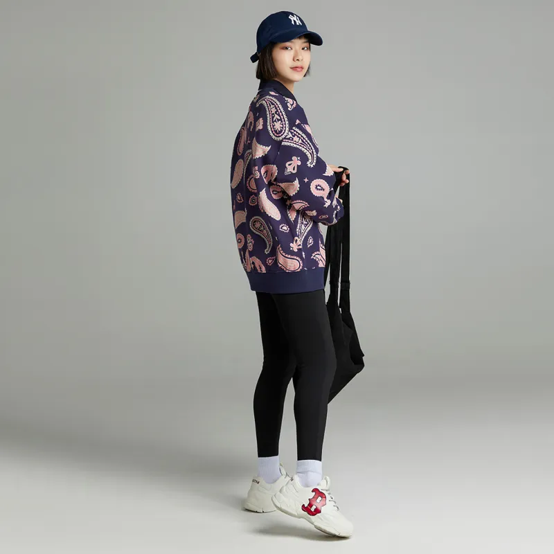 MLB Cashew Flower Sweatshirts Unisex Marine Blue-3