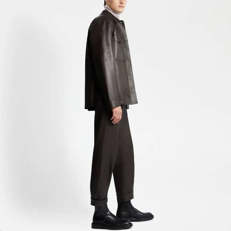 TOD'S Leather Jackets Men Dark Brown-4