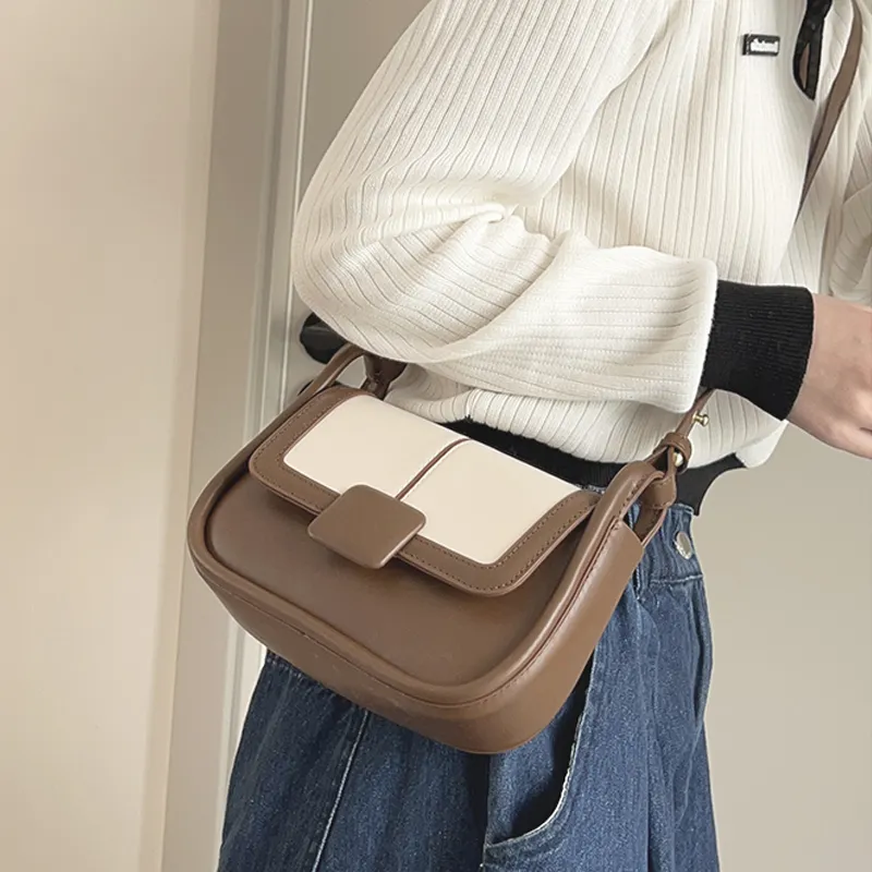 MARKANGARO PU Small Square Bag Portable Crossbody Bag Shoulder Bag Regular Women's Macaron Color Series-21