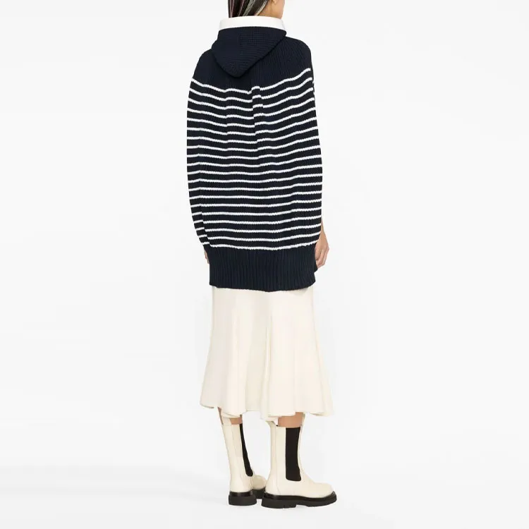 Sacai Striped Short Sleeved Knitted Hoodie-2