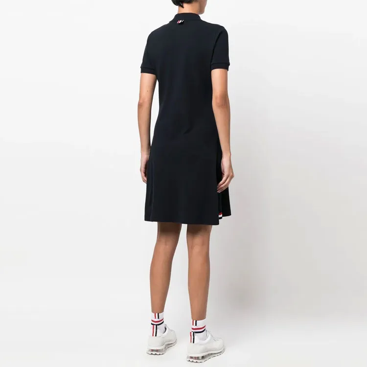 THOM BROWNE· Short Sleeved Dress Summer Women's Marine Blue-2